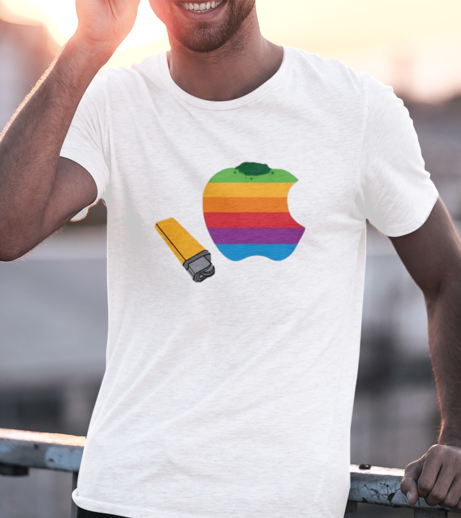 Apple Pipe Rainbow Logo Lighter T-Shirt