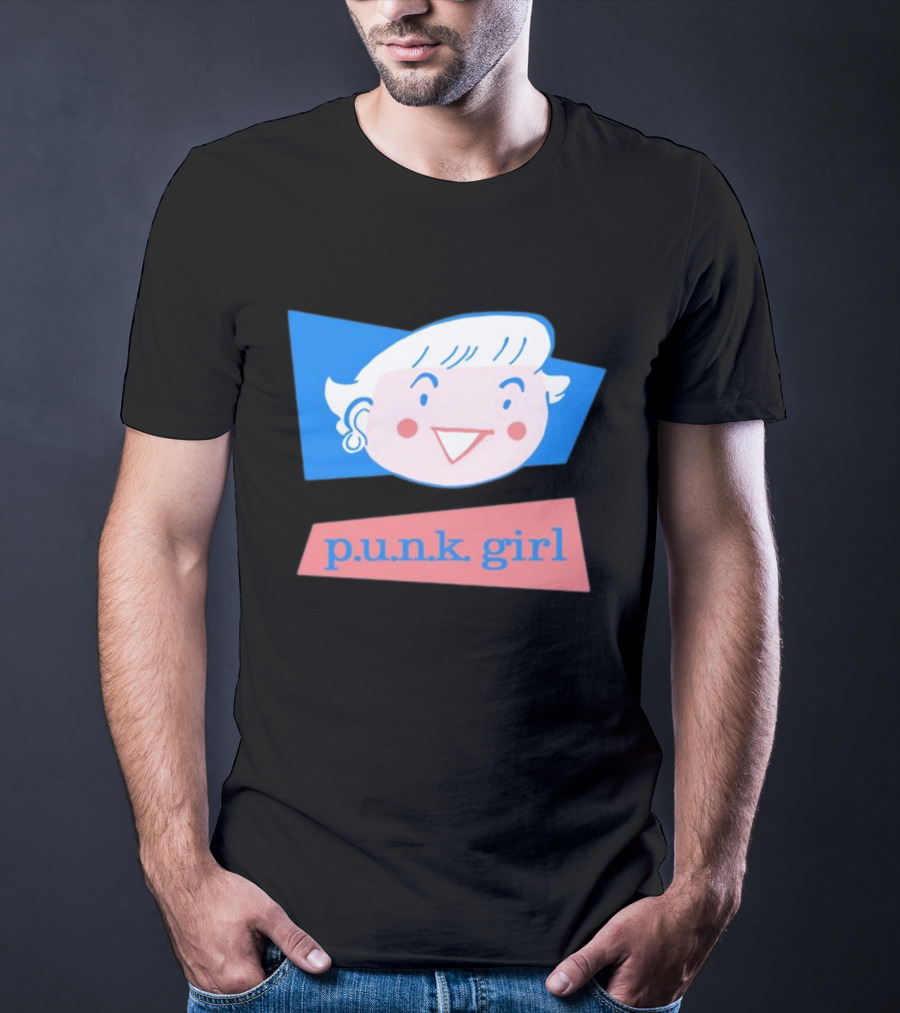 P.U.N.K. Girl Retro Cartoon Style Face T-Shirt