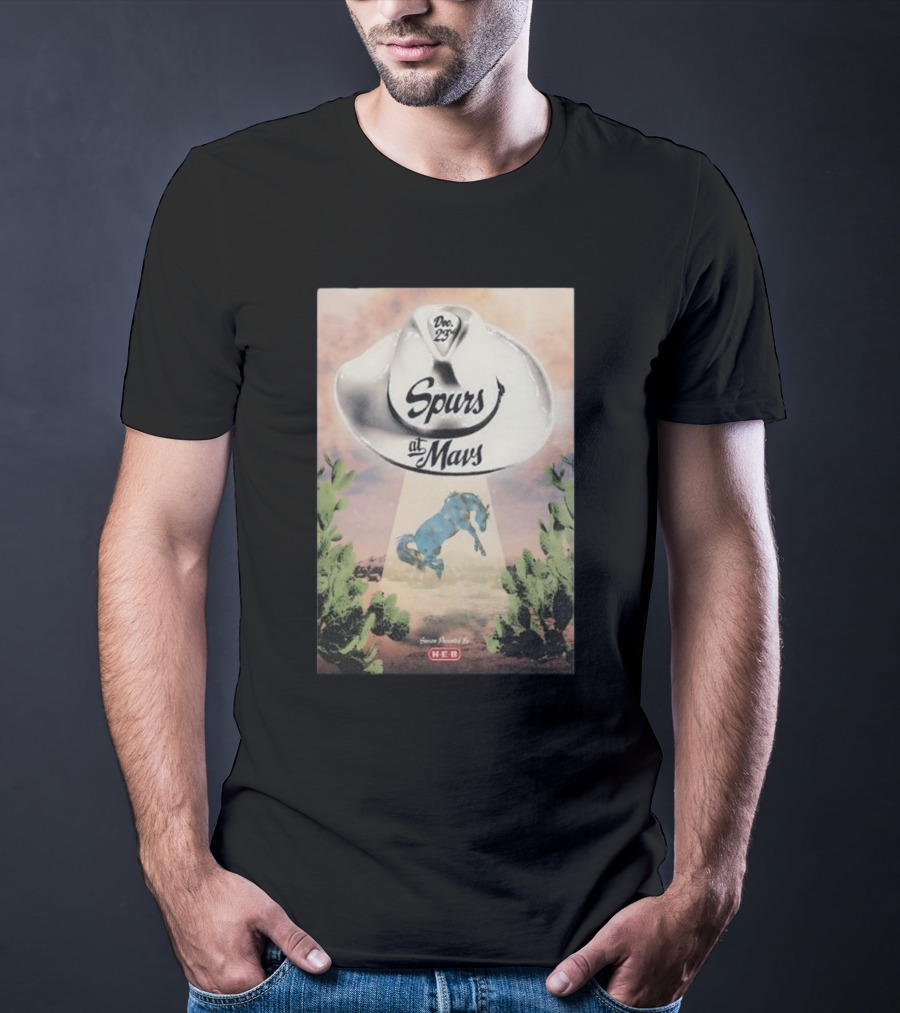 Dec 23 Spurs At Mavs Presented By H-E-B Cowboy Hat And Cactus Scene T-Shirt