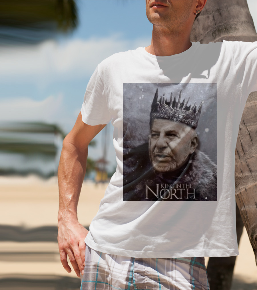 Bill Belichick King In The North Game Of Thrones Style Crown And Fur Cloak T-Shirt