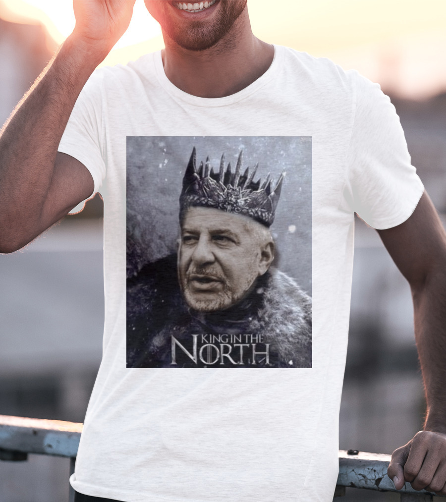 Bill Belichick King In The North Game Of Thrones Style Crown And Fur Cloak T-Shirt