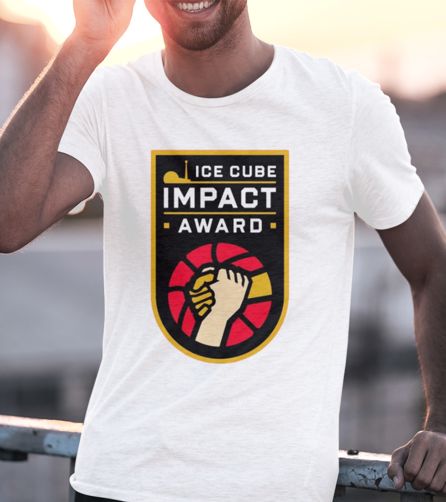 Ice Cube Impact Award Basketball Handshake Badge T-Shirt