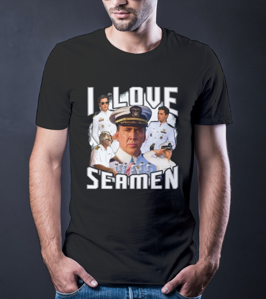 I Love Seamen Captain And Crew Collage T-Shirt