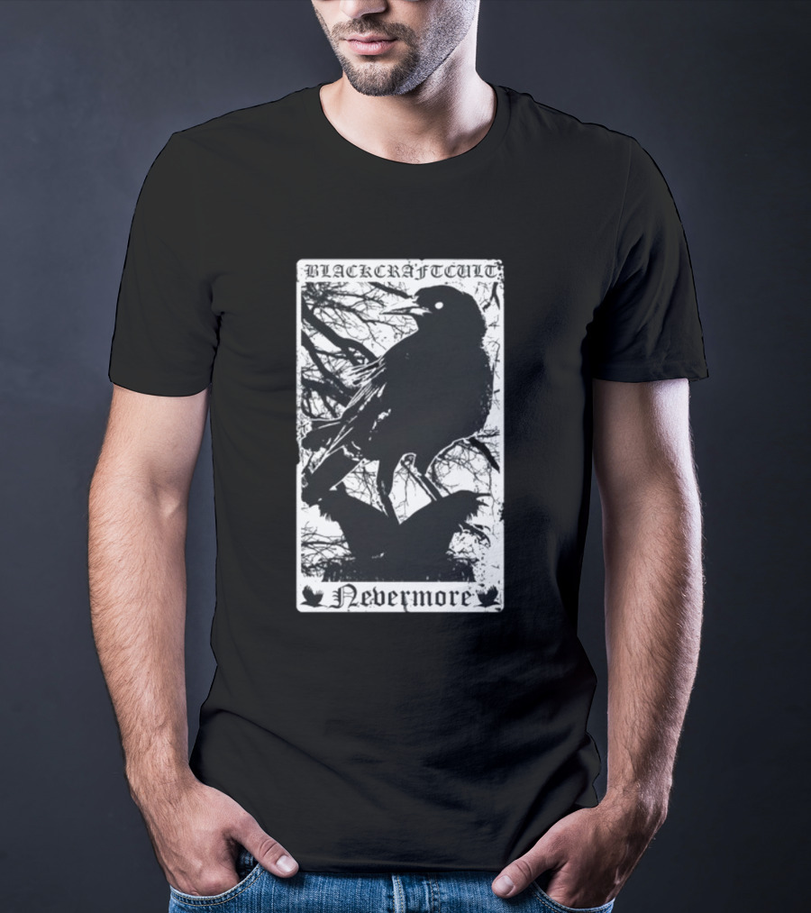 Blackcraftcult Nevermore Raven Tarot Card T-Shirt