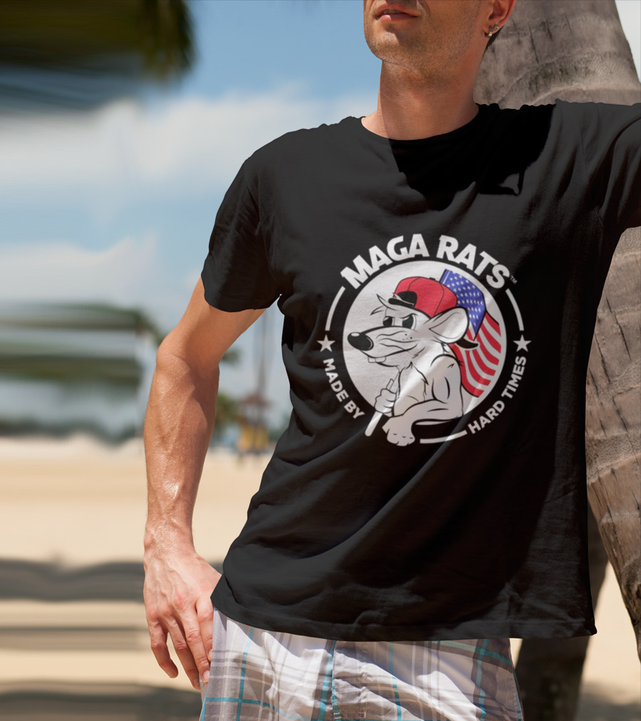 Maga Rats Made By Hard Times American Flag Hat T-Shirt