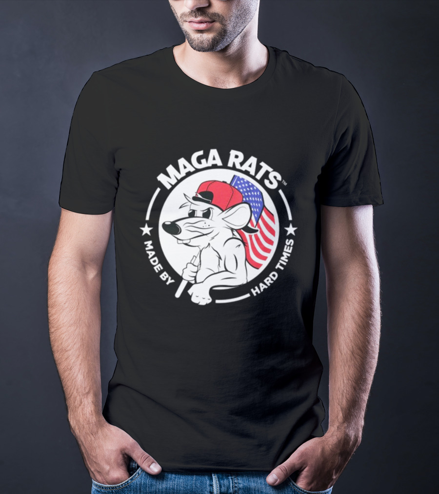 Maga Rats Made By Hard Times American Flag Hat T-Shirt