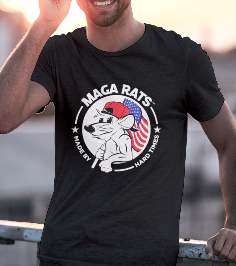 Maga Rats Made By Hard Times American Flag Hat T-Shirt