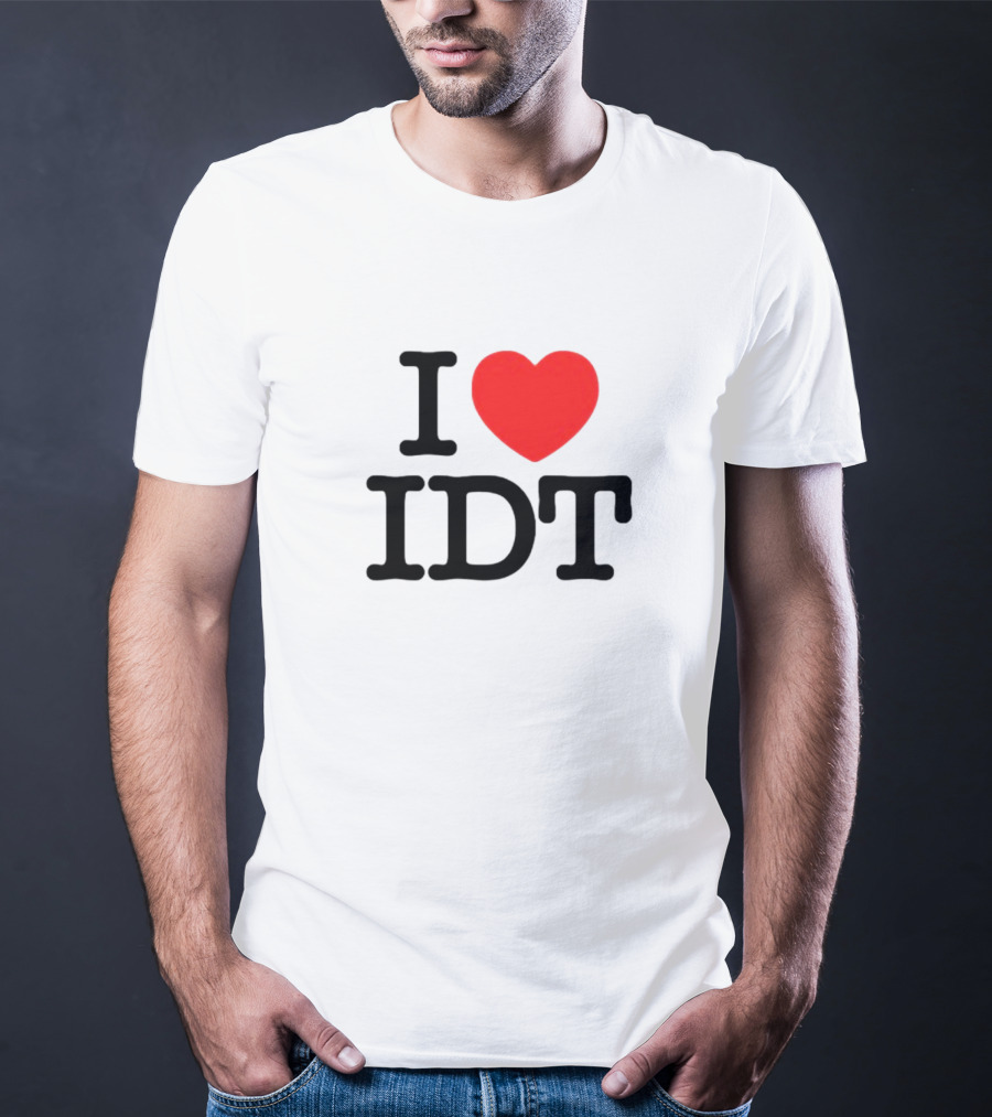 I Heart IDT Bold Text With Red Heart T-Shirt