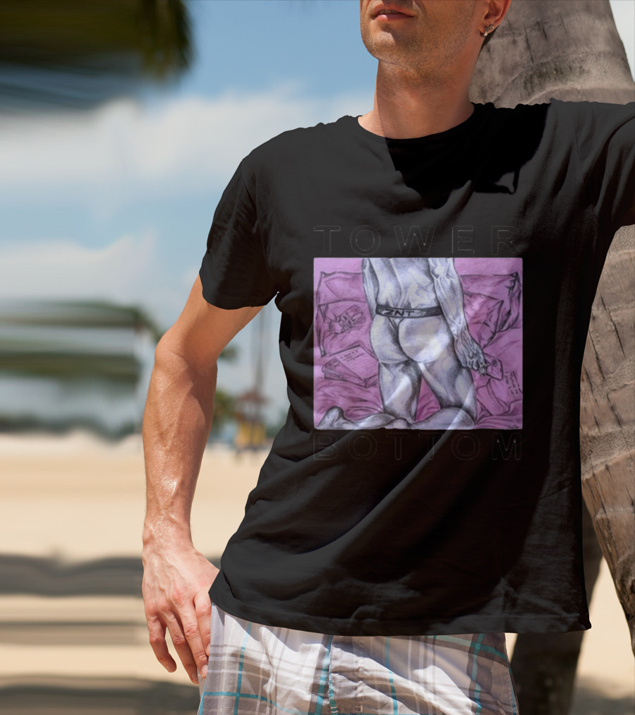 TOWER BOTTOM ZNT Drawing With Pink Background T-Shirt