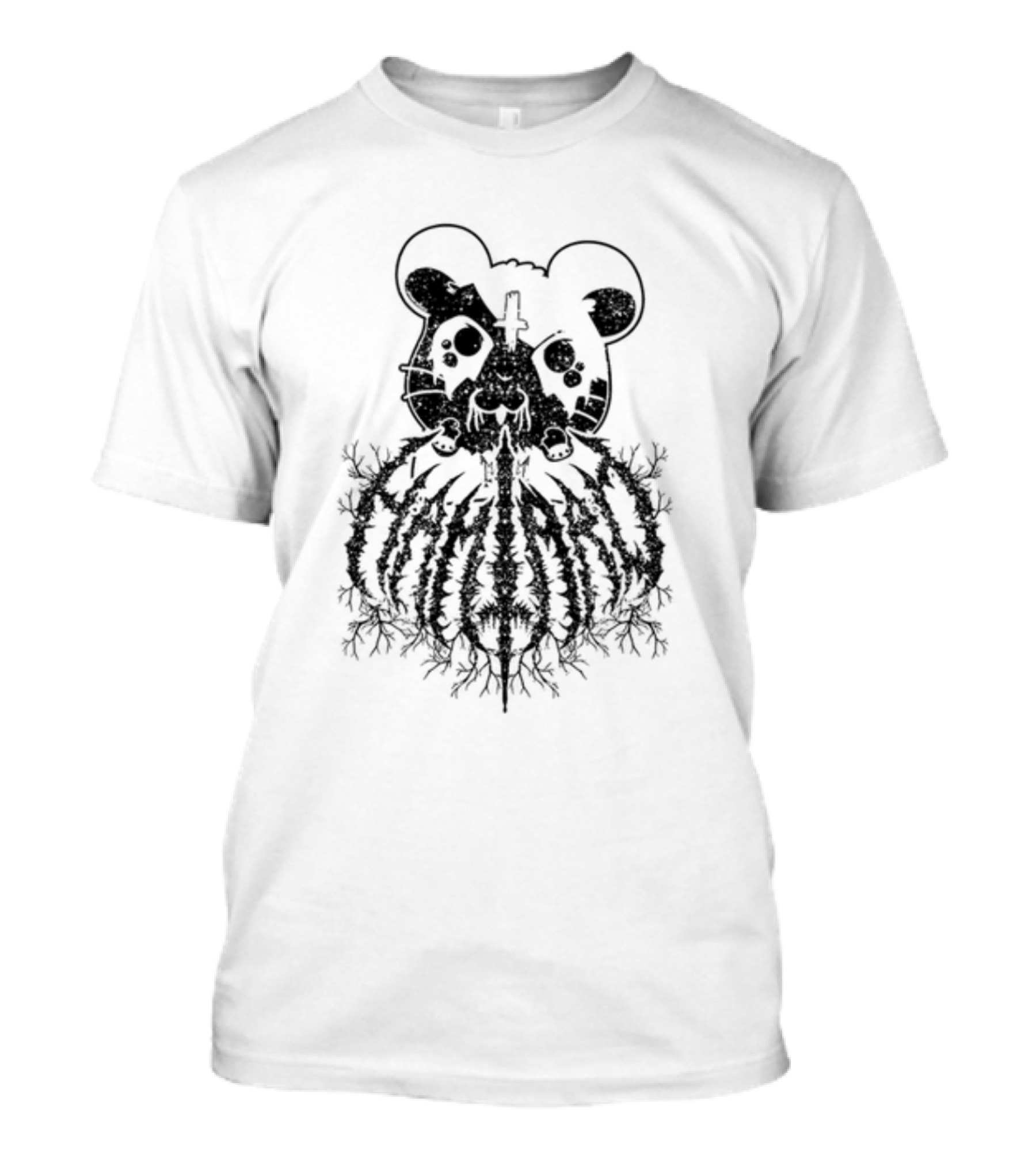 Heavy Metal Hamtrao Dark Metal Style Hamster Symbol And Text T-Shirt