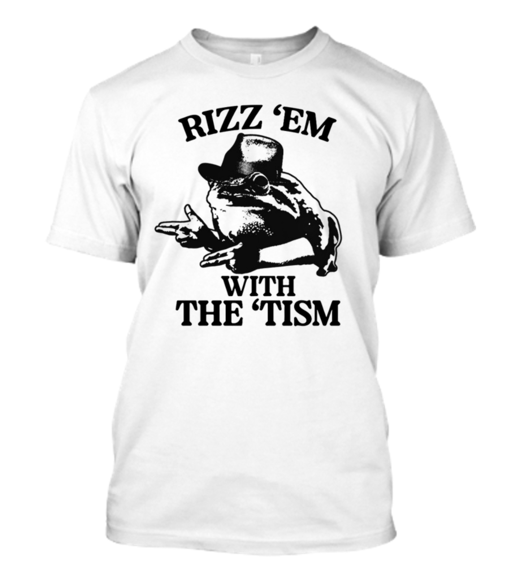 Rizz 'Em With The 'Tism Frog Hat Gesture T-Shirt