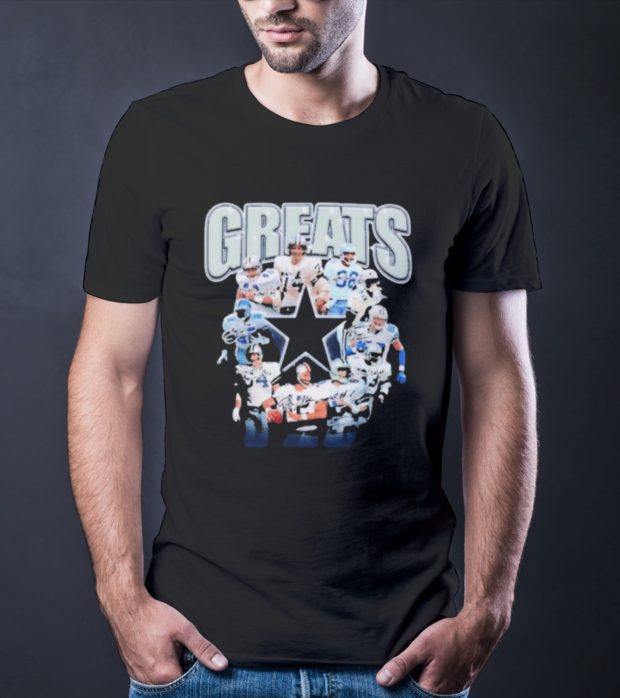 Dallas Cowboys All Time Greats Navy Signature Football Player Star T-Shirt