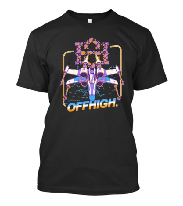 Offhigh Skywalker Spaceship Adventure Retro Neon T-Shirt