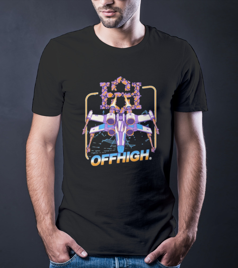 Offhigh Skywalker Spaceship Adventure Retro Neon T-Shirt