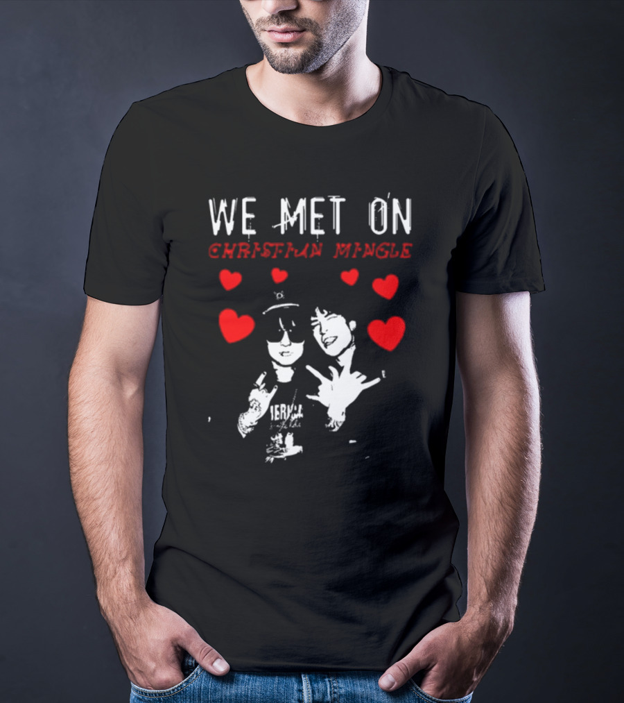 We Met On Christian Mingle Jake Webber Johnnie Guilbert Hearts Alkalinedrip T-Shirt