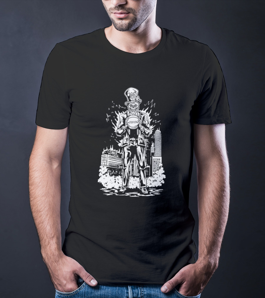 Richandlonely Prestige Boston Uncle Sam Basketball City Skyline T-Shirt