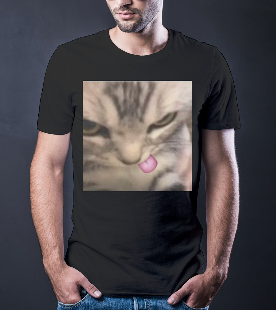 Sillyteestudio Silly Kitten Funny Cute Tongue Out Cat Meme T-Shirt