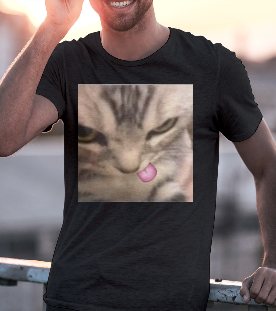 Sillyteestudio Silly Kitten Funny Cute Tongue Out Cat Meme T-Shirt