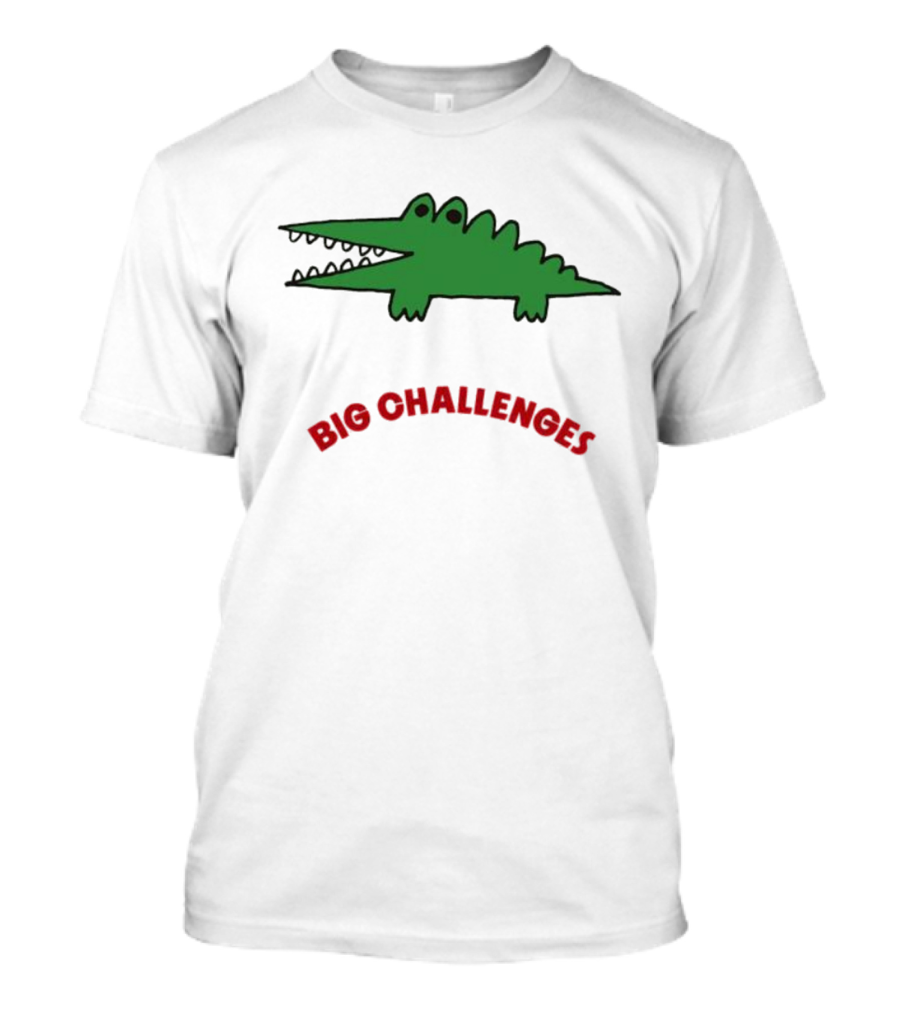 Big Challenges Green Crocodile Cartoon T-Shirt