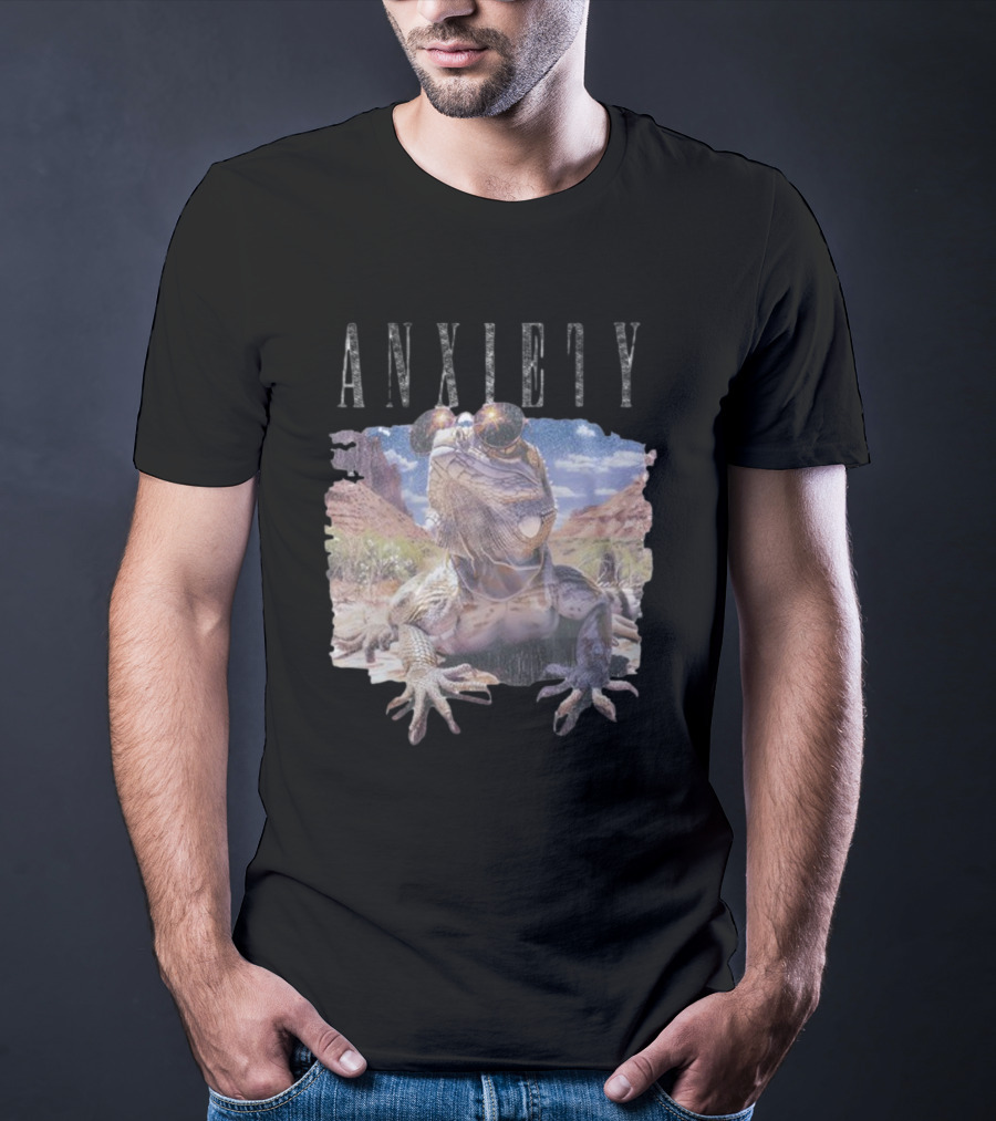 Waveygoods Anxiety Lizard Sunglasses Desert Landscape No Rules T-Shirt