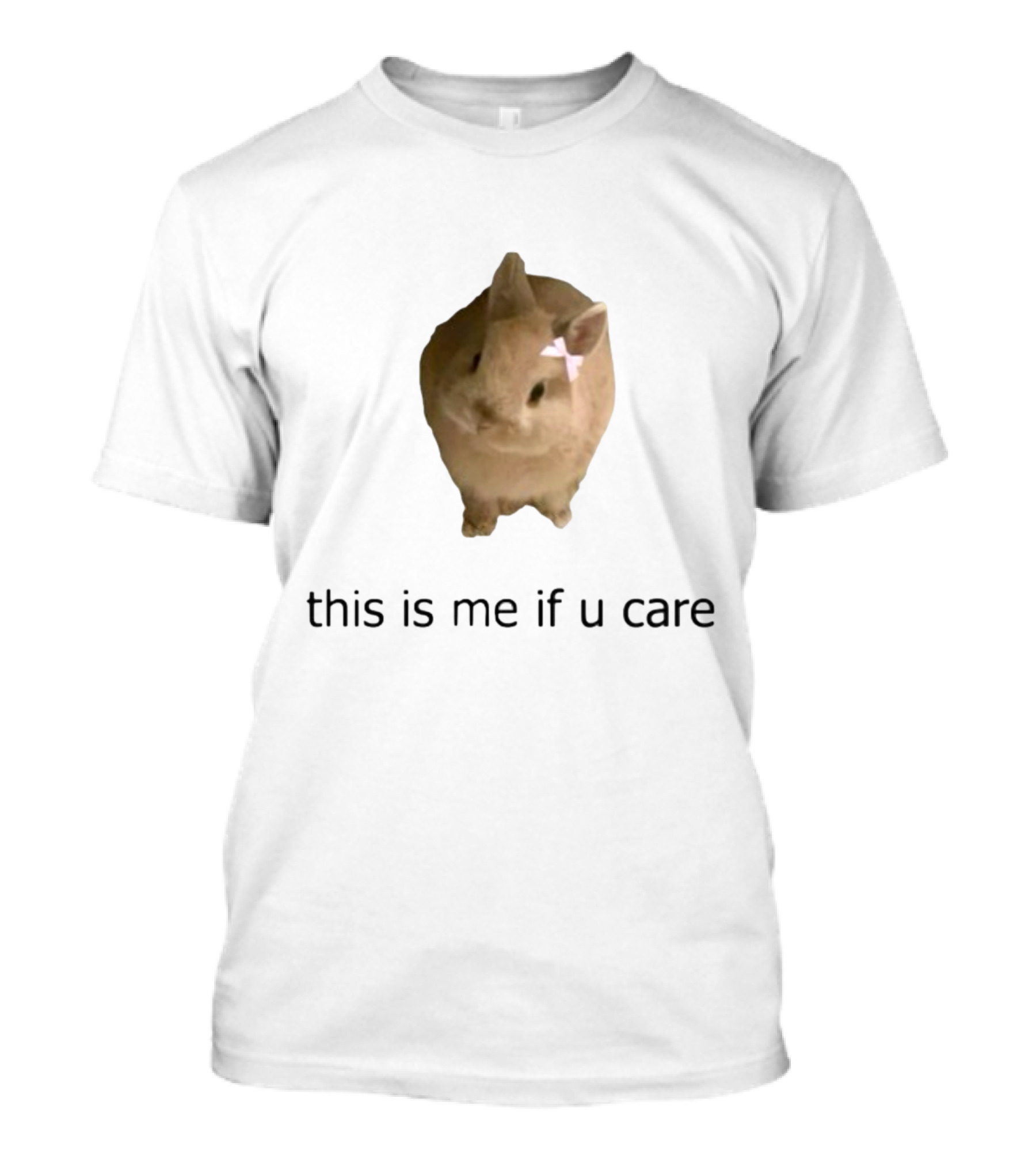 Shopellesong This Is Me If U Care Cute Bunny With Bow T-Shirt