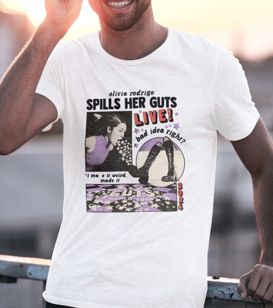 Olivia Rodrigo Spills Her Guts Live Bad Idea Right Guts World Tour T-Shirt