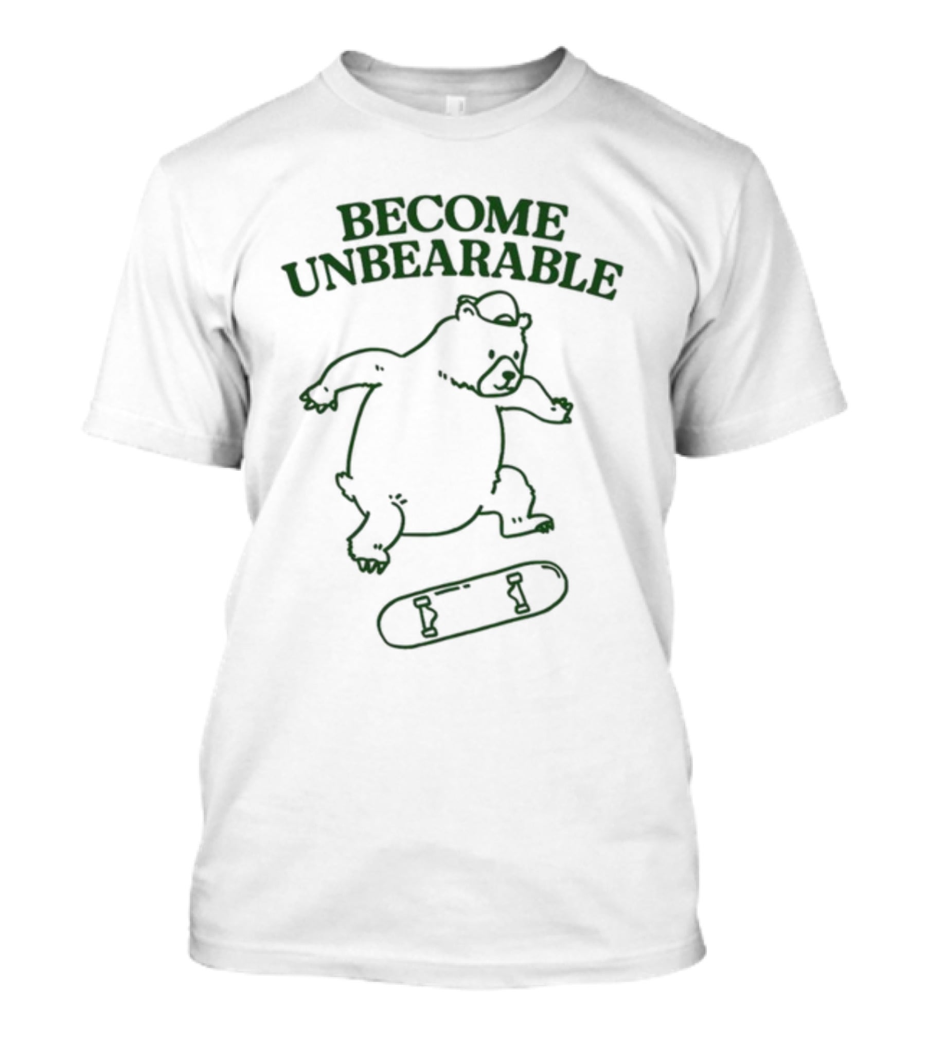Gotfunny Become Unbearable Skateboarding Bear T-Shirt