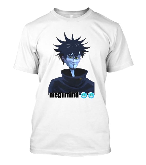 Spiky Haired Megumind Blue Emoji Face T-Shirt