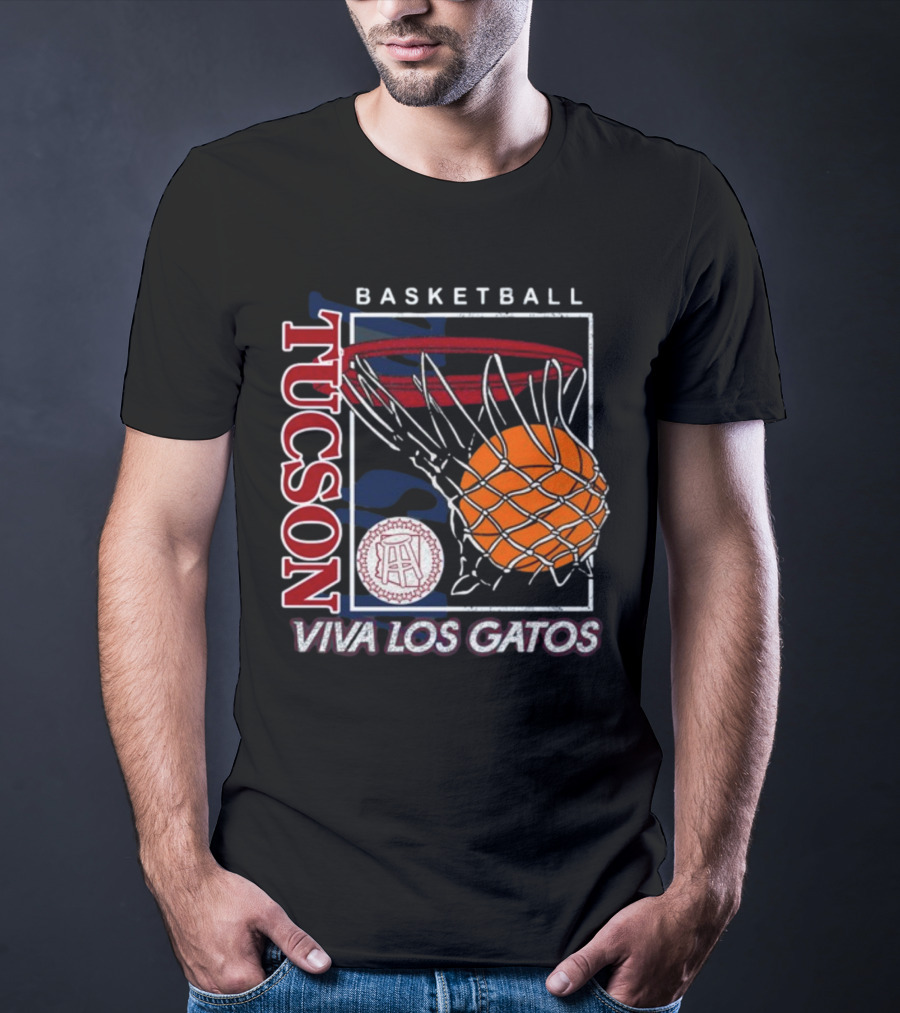 Basketball Tucson Viva Los Gatos Retro Hoop T-Shirt