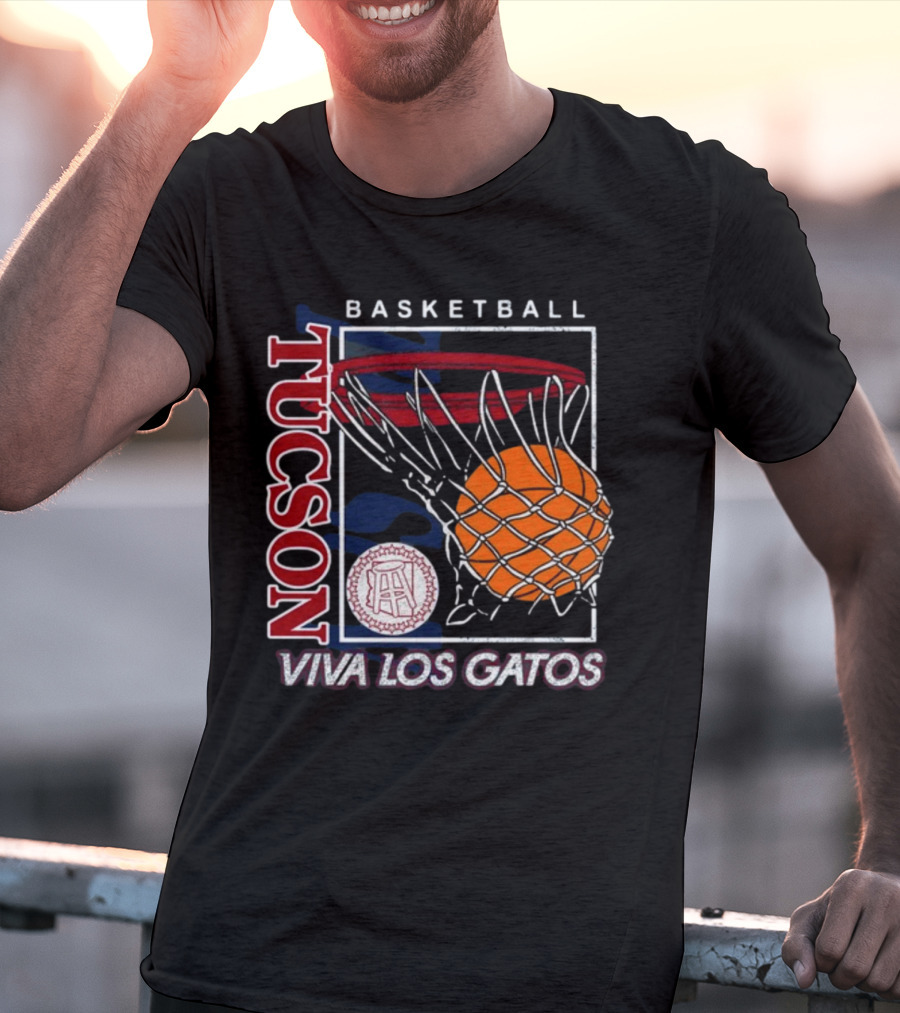 Basketball Tucson Viva Los Gatos Retro Hoop T-Shirt