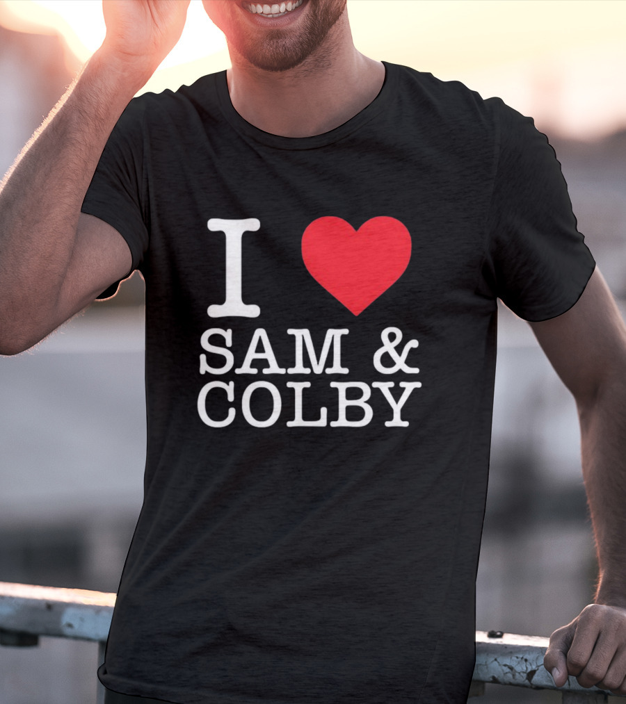 I Love Sam And Colby Red Heart T-Shirt