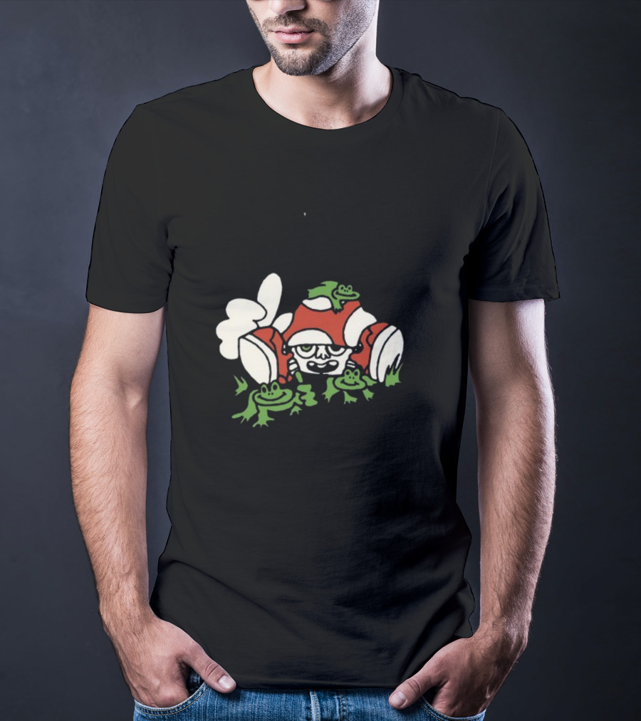 Man I Love Frogs Mushroom Character With Frogs T-Shirt