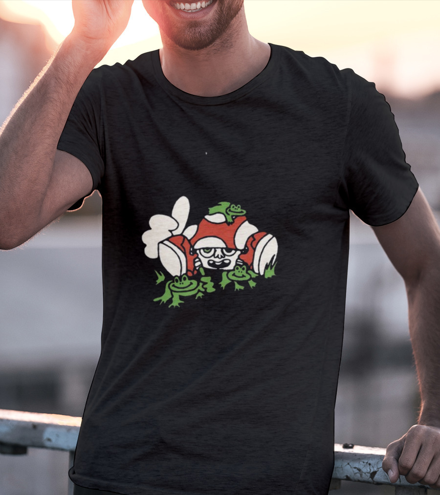 Man I Love Frogs Mushroom Character With Frogs T-Shirt