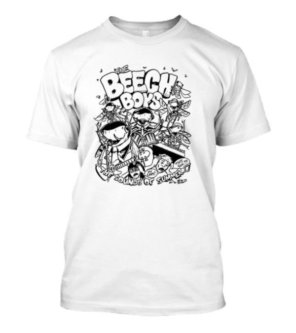 The Beech Boys Cartoon Band Summer Fun Tropical Vibes T-Shirt