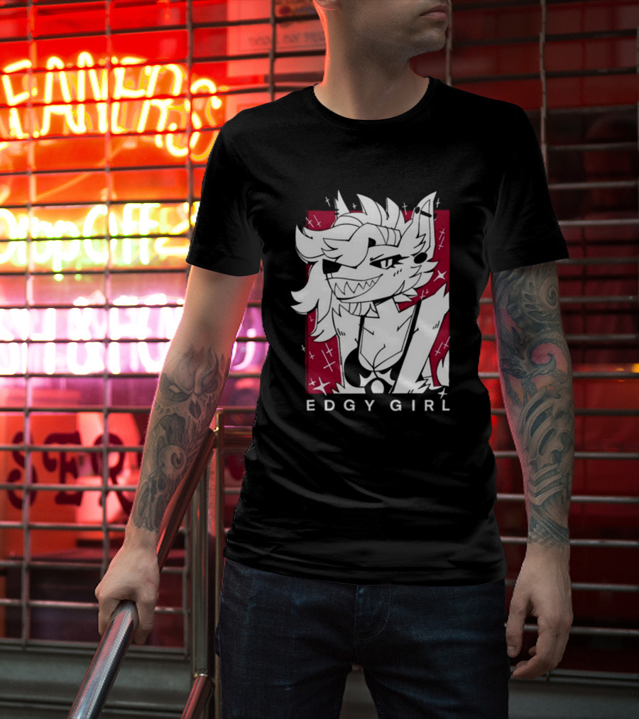 Edgy Girl Doubledog Bitey Puppy Girls T-Shirt