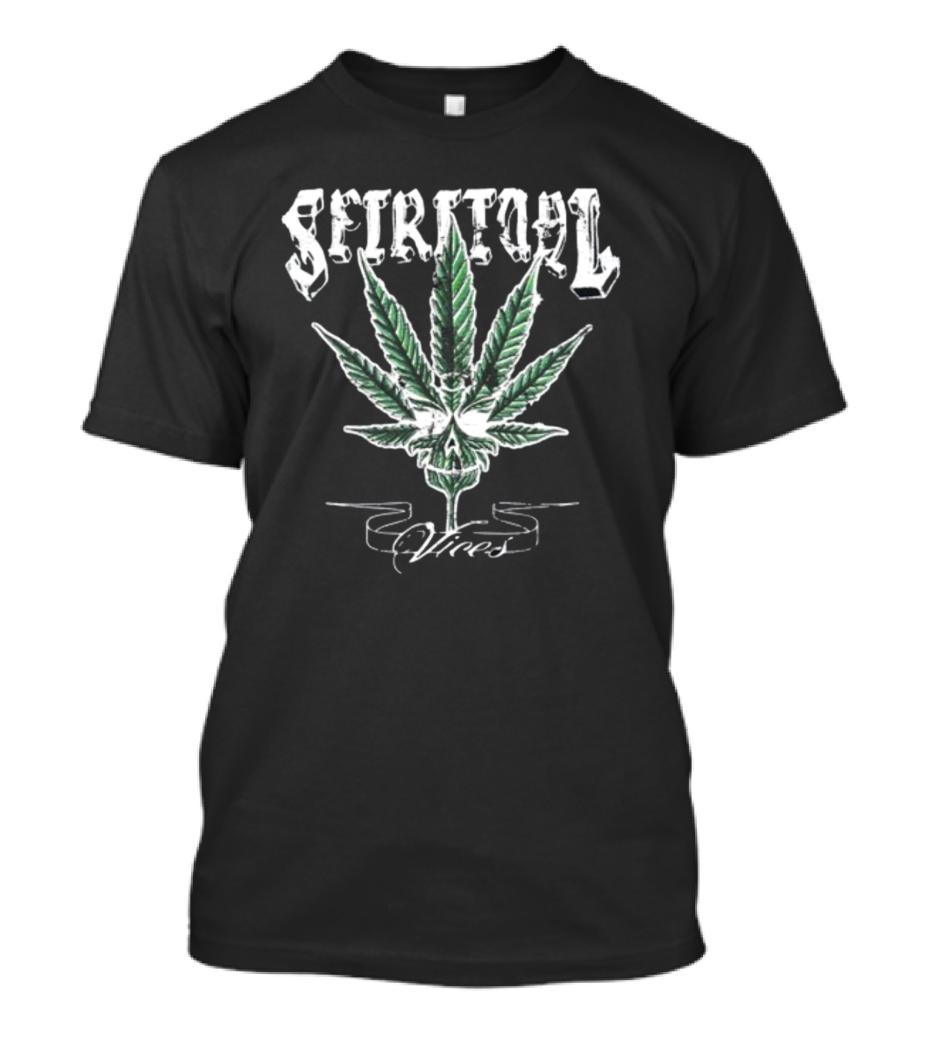 Spiritual Vices Marijuana Leaf And Skull T-Shirt