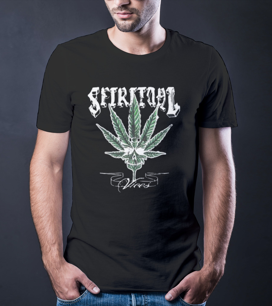 Spiritual Vices Marijuana Leaf And Skull T-Shirt