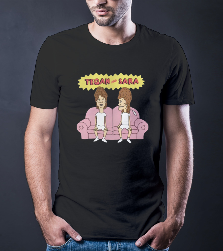 Tegan And Sara B Cartoon Style Couch Duo T-Shirt