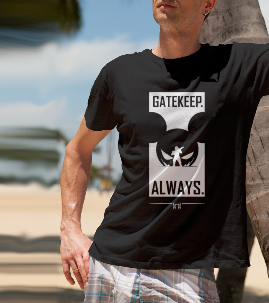 Wbsapparel Gatekeep Always Silhouette With Mickey Ears T-Shirt