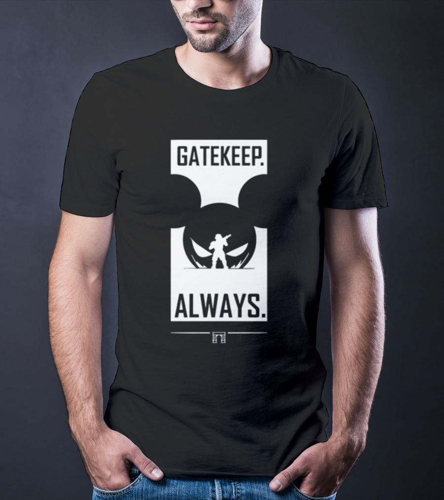 Wbsapparel Gatekeep Always Silhouette With Mickey Ears T-Shirt