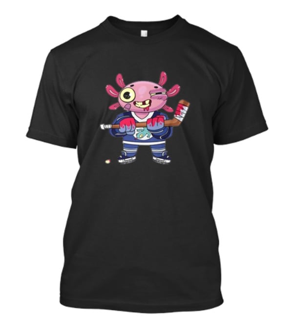 Axolotl Hockey Player With Stick And Puck T-Shirt