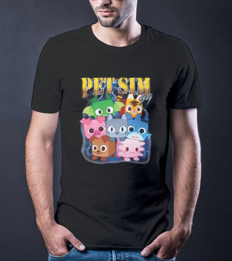 Pet Sim Ninety Nine Cute Animal Characters With GG T-Shirt