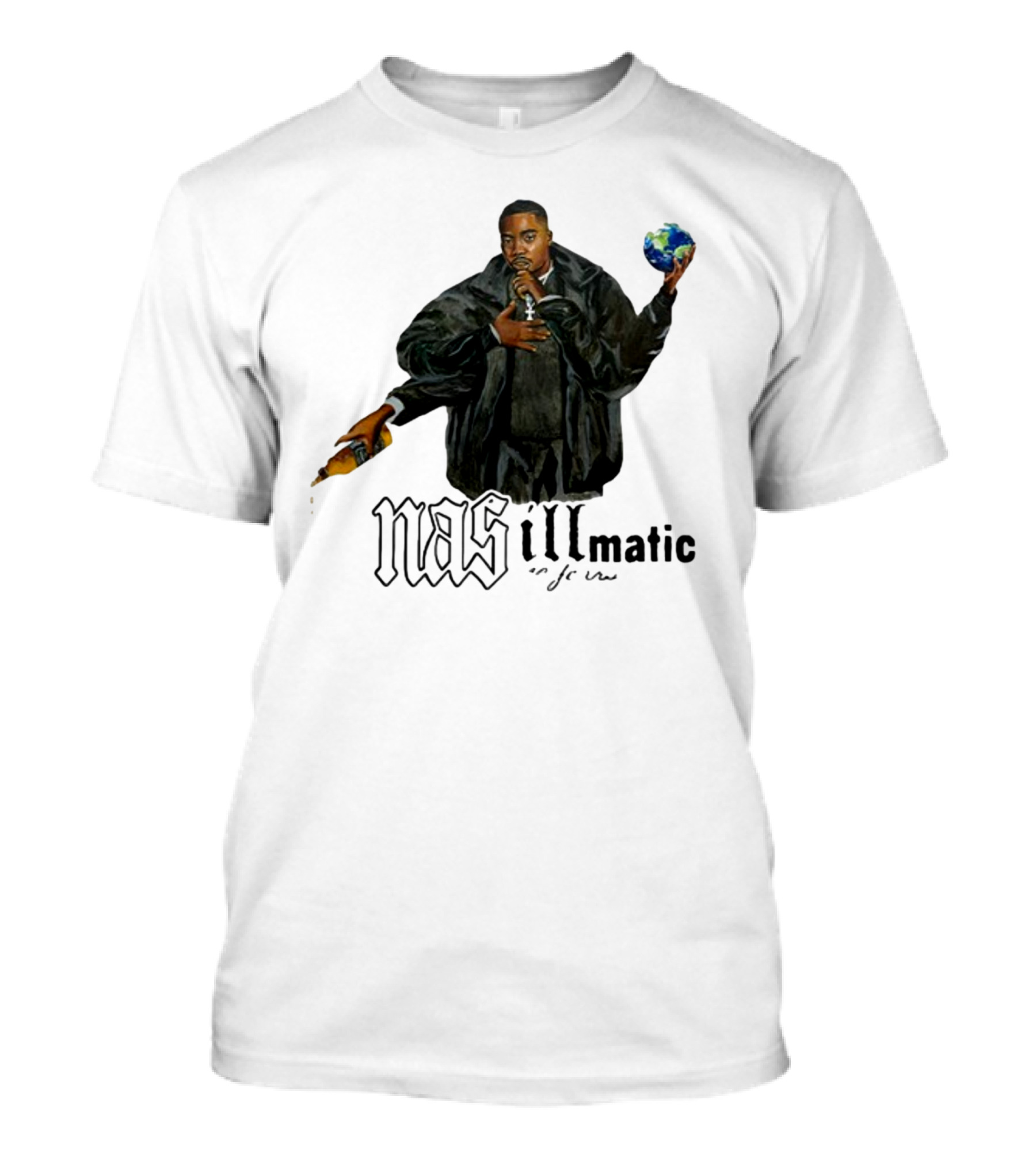 Nasirjones Illmatic 30 Years Globe And Wine T-Shirt