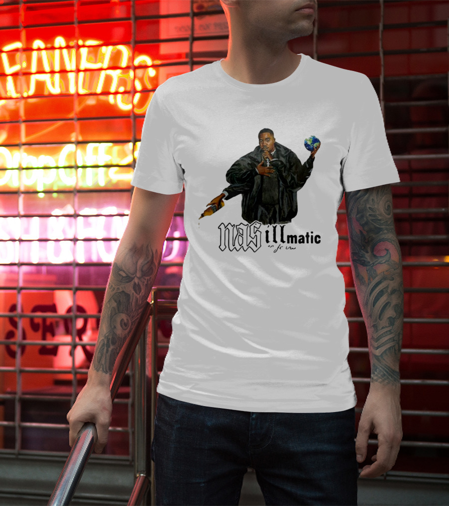 Nasirjones Illmatic 30 Years Globe And Wine T-Shirt