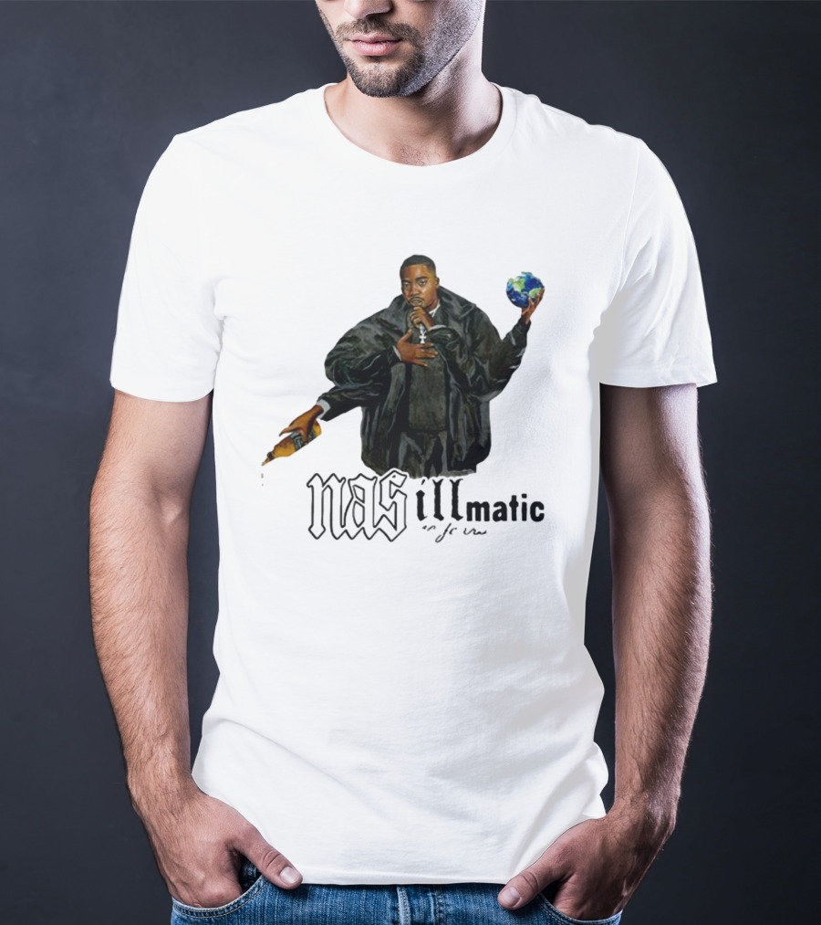 Nasirjones Illmatic 30 Years Globe And Wine T-Shirt