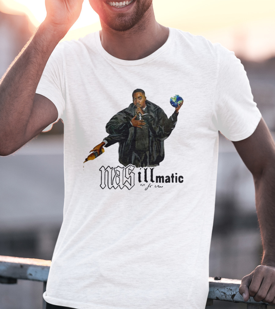 Nasirjones Illmatic 30 Years Globe And Wine T-Shirt