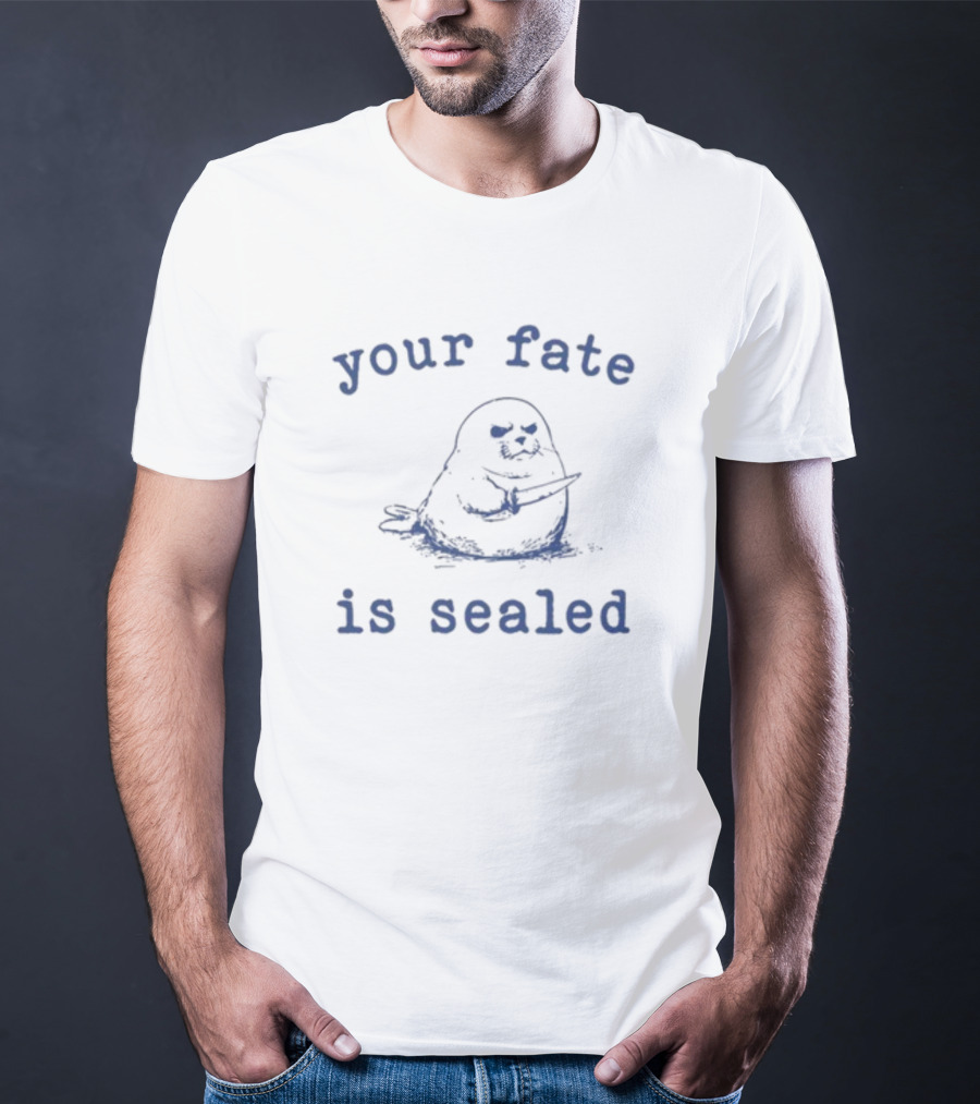 Slippywild Your Fate Is Sealed Angry Seal With Knife T-Shirt