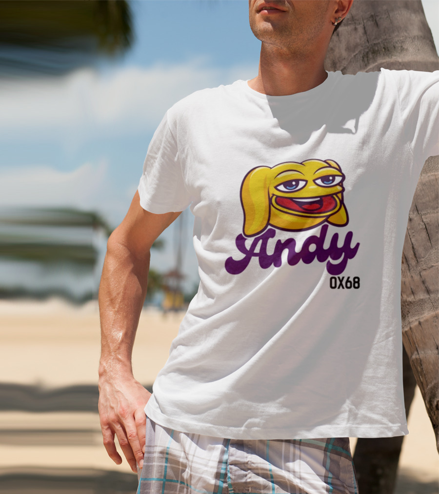 Andy Ox68 Emoji Face Yellow Dog T-Shirt