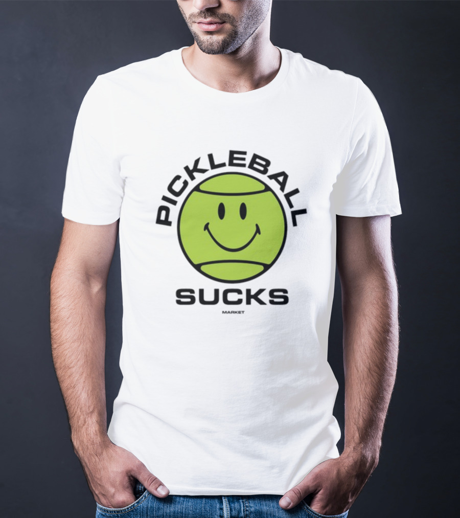 Marketstudios Smiley Pickleball Sucks T-Shirt
