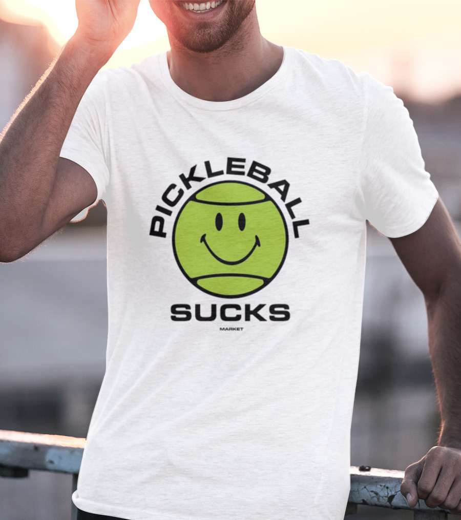 Marketstudios Smiley Pickleball Sucks T-Shirt